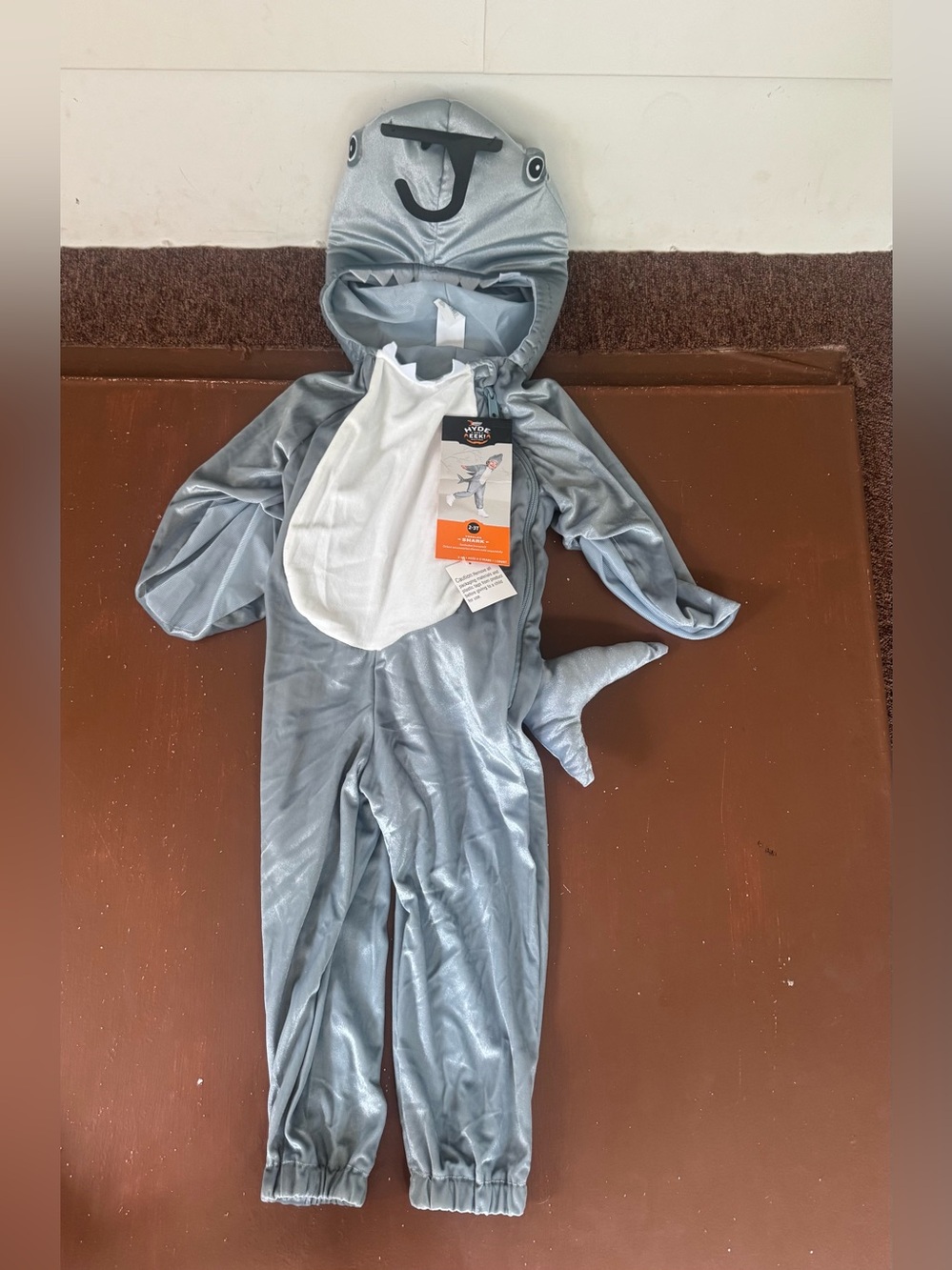 Kids Halloween Shark Costume Jumpsuit - Toddler 2-3T - NWT